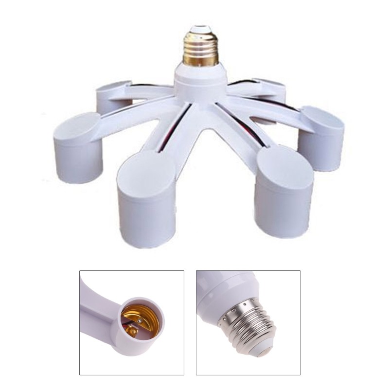Multi Light Bulb Socket Adapter, E26/E27 Base Converter, Heat Resistant Design gallery