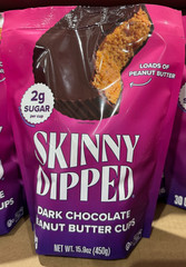 Skinny Dipped Dark Chocolate Peanut Butter Cups 30 count 15.9 oz Bag LOW SUGAR