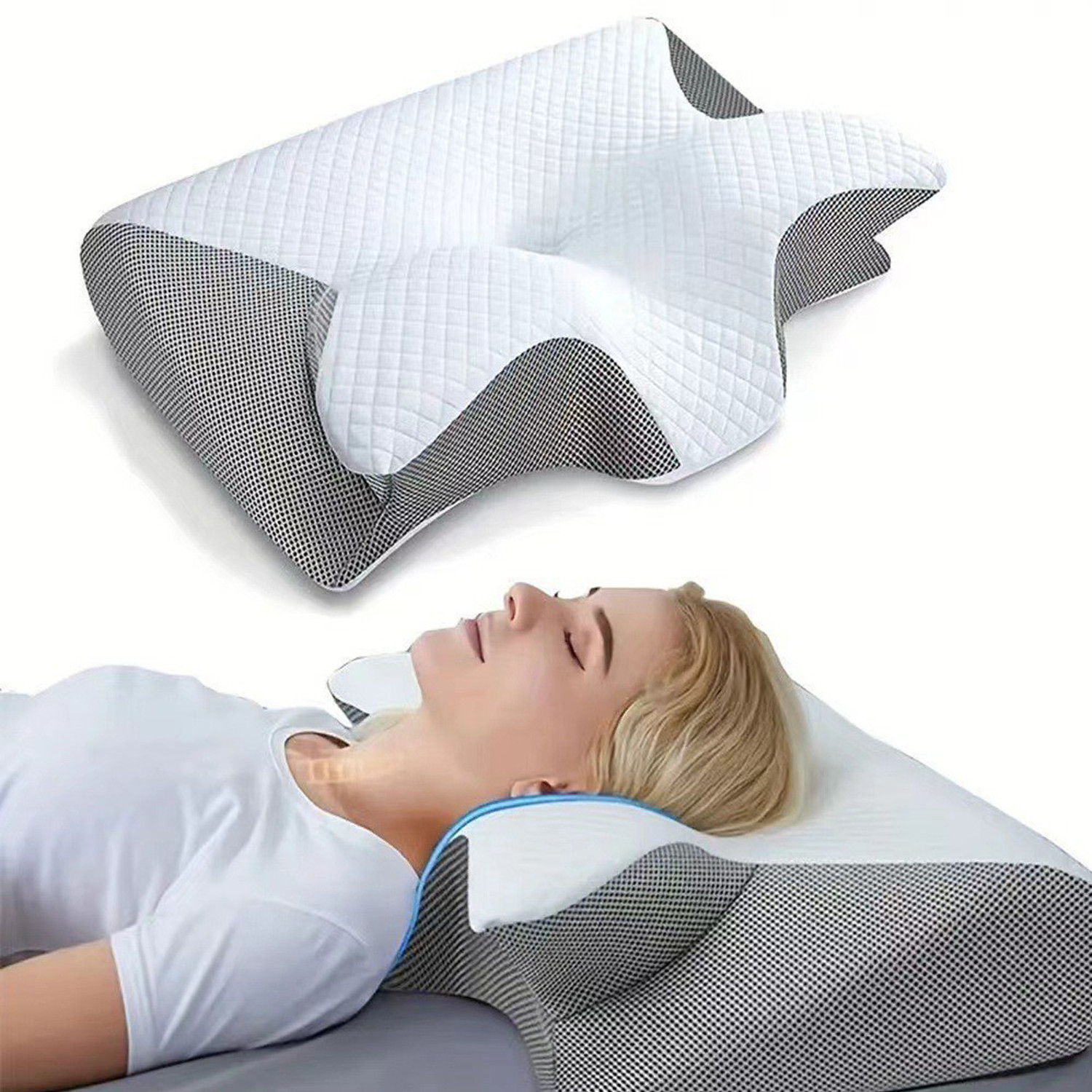 Pillow Cervical Memory Anti Snore Ergonomic Premium Neck Pain Relief Memory Foam gallery