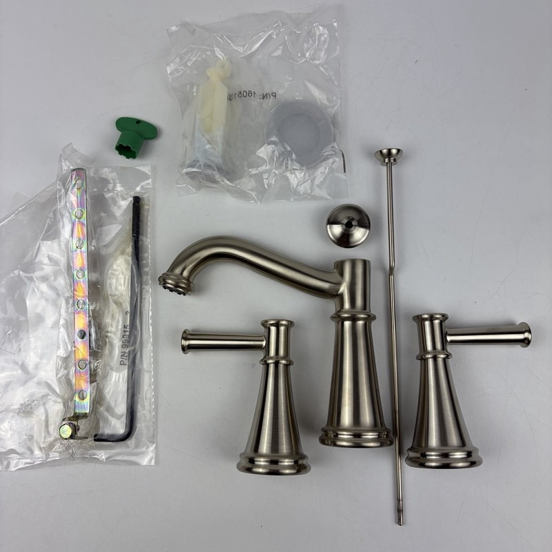 (READ) Moen T6405BN Belfield Two-Handle High Arc Bathroom Faucet Brushed Nickel gallery