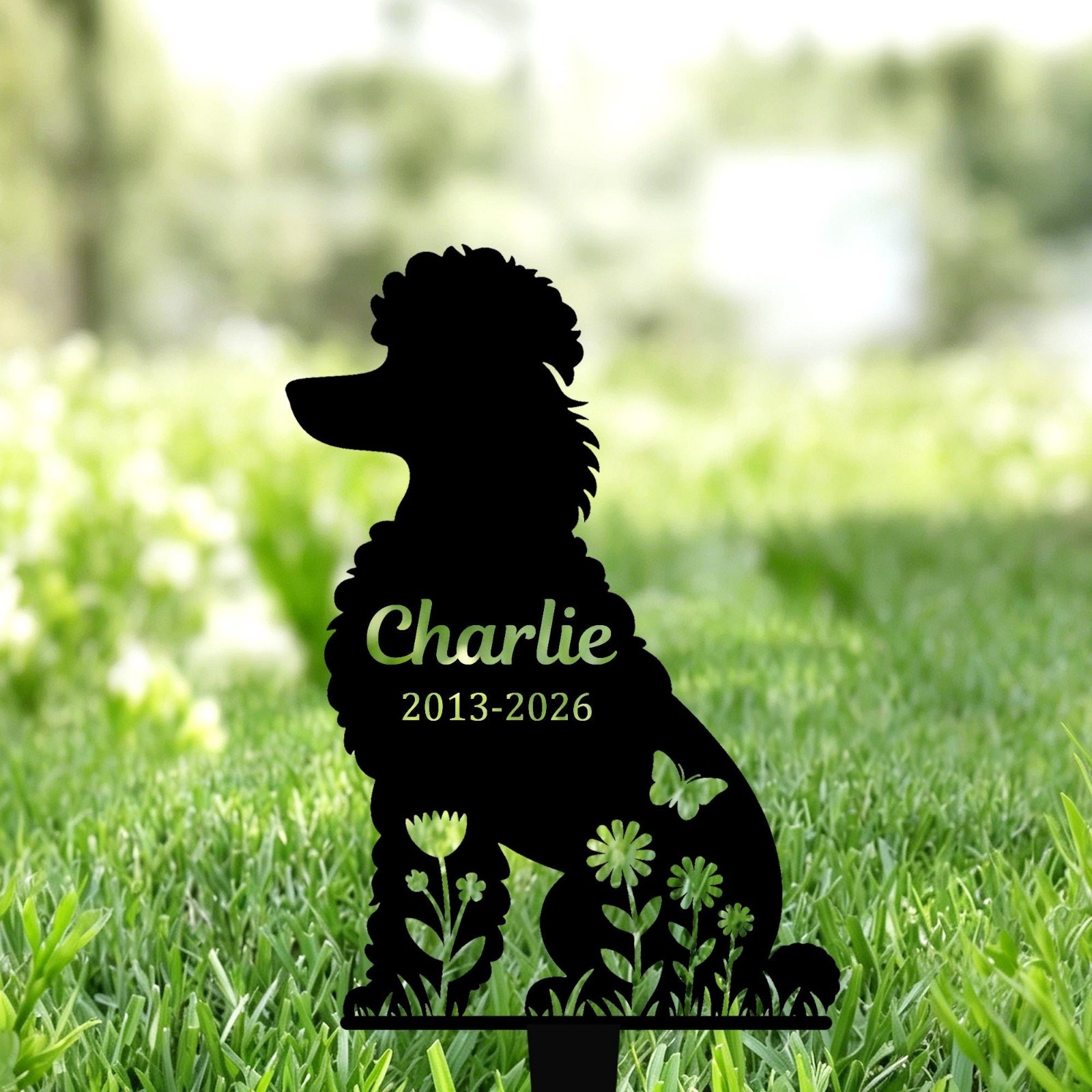 Personalized Poodle Memorial Stake, Custom Dog Grave Marker Gift Decor gallery