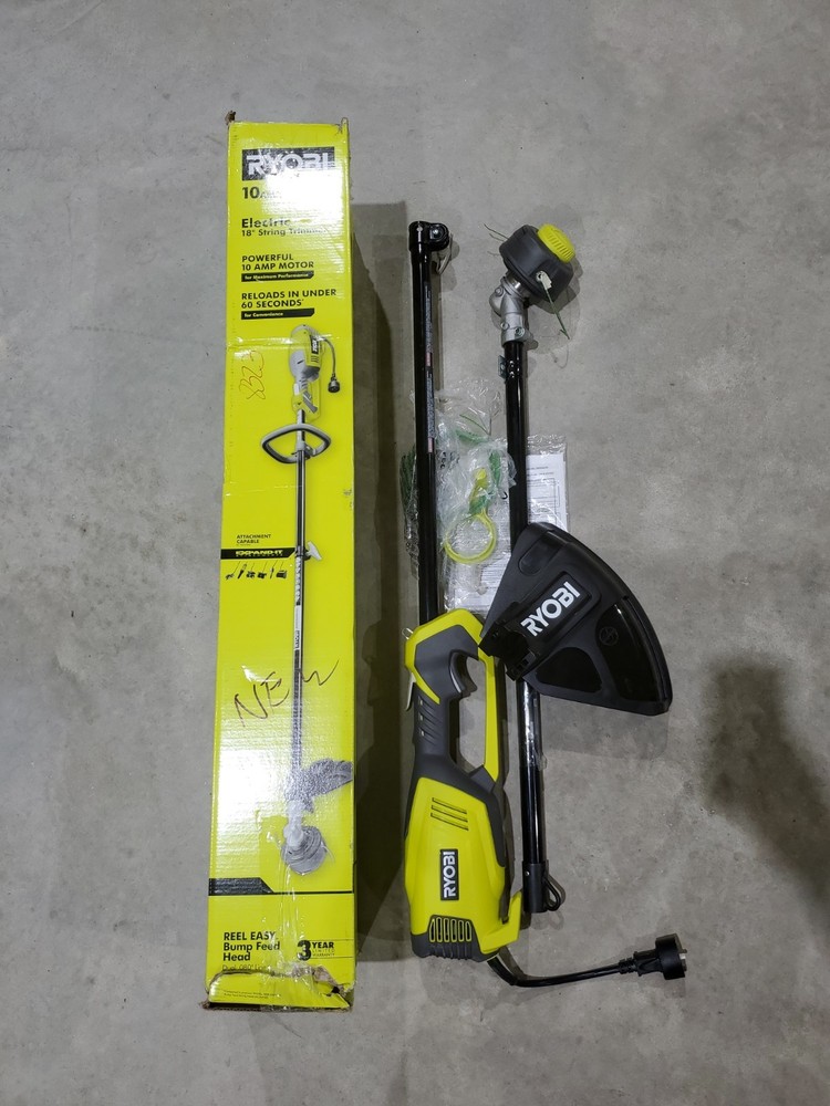 RYOBI 18 in. 10 Amp Attachment Capable Electric String Trimmer New Open Box