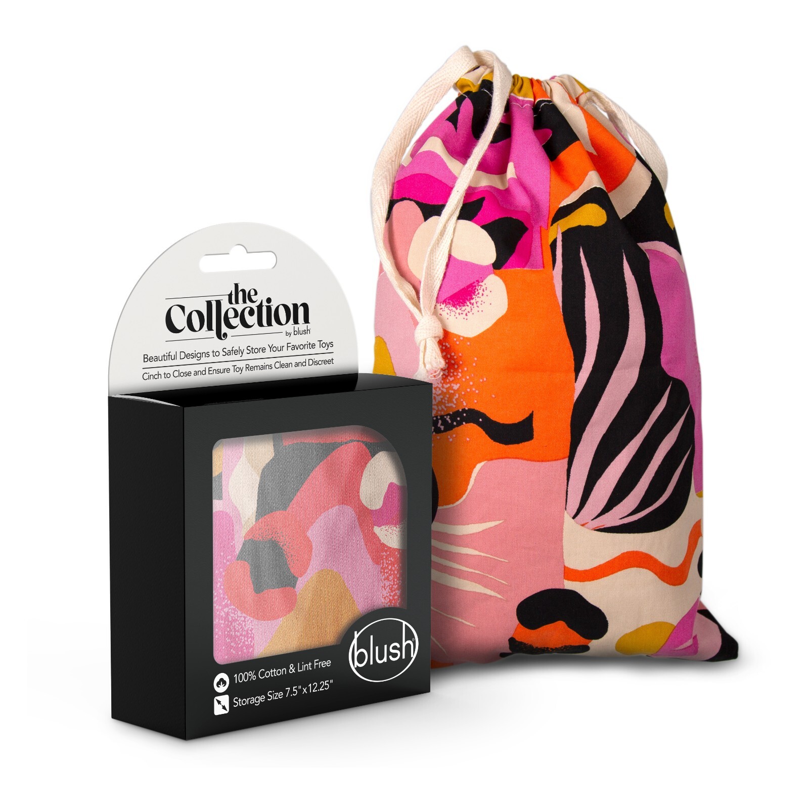 Blush The Collection Burst - Drawstring Safe Storage Travel Pouch 100% Cotton gallery