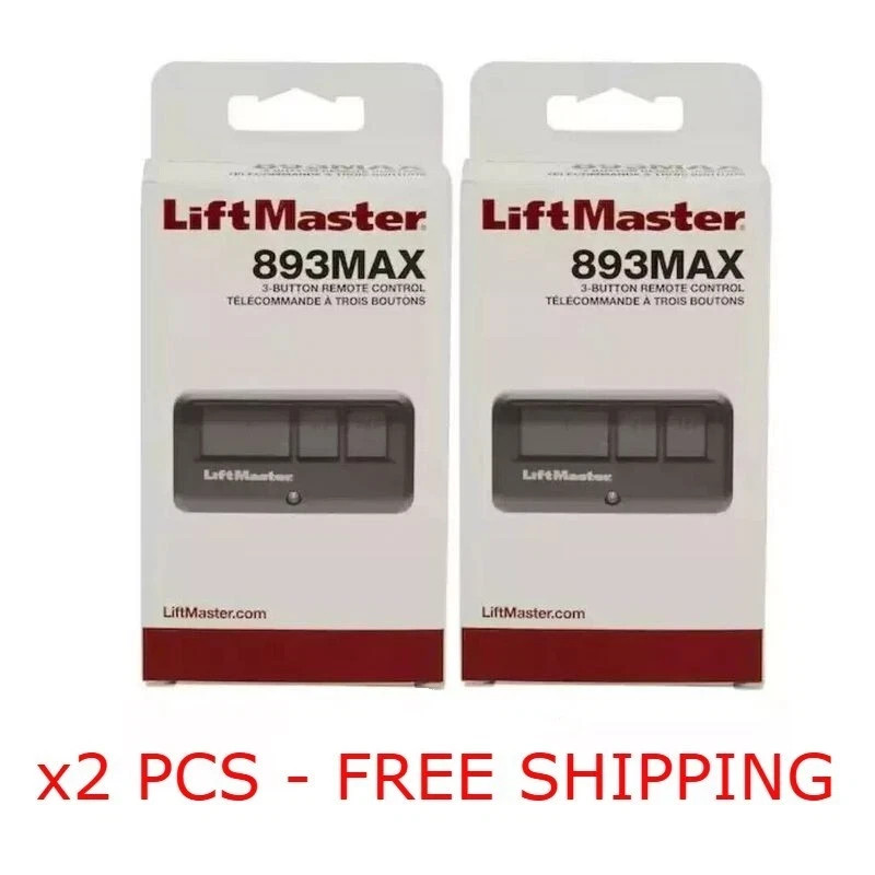 2 Pack 893MAX LiftMaster 3 Button Remote Control Garage Door Opener gallery