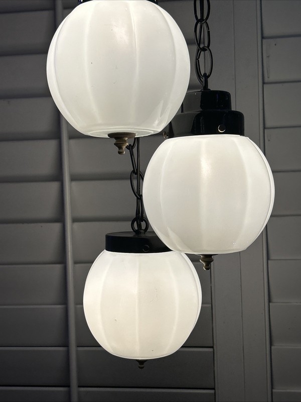 9 Light Three Milk Globe Chandelier One Of A Kind Custom-Made Hundred Years Old gallery