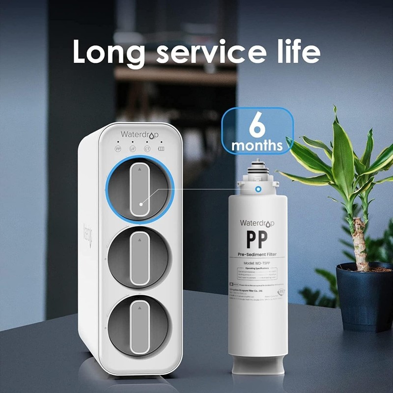 Waterdrop TSC Under Sink Water Filter System and Replacement filters, 2PP+CT+CS gallery