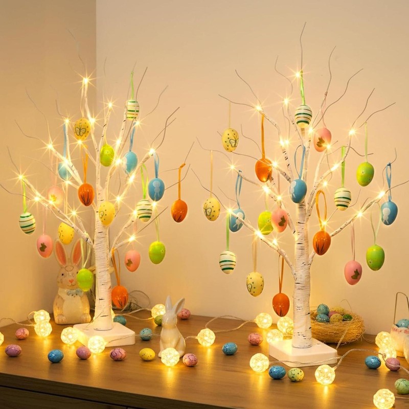 Easter Egg Tree LED Bendable Branches Ornament 23.6in Tabletop Easter Decor gallery