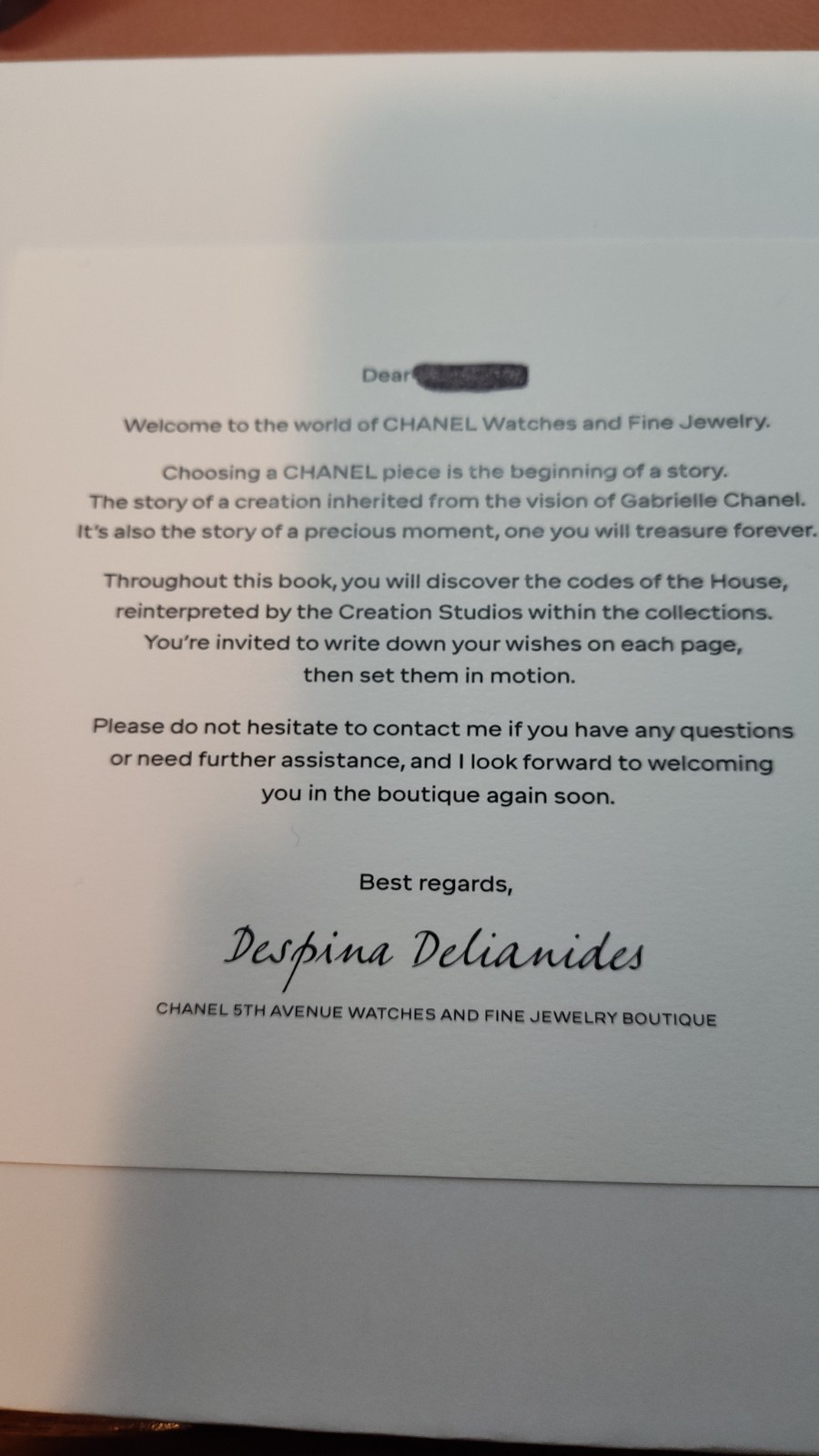 CHANEL Post Card Pen And Card W/ Envelope Gift From Purchasing A High End Watch gallery