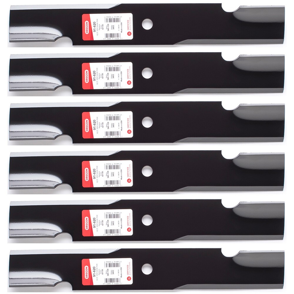 6PK Oregon Notched Blade for 48" Hustler Super S, TrimStar, X-ONE 796631, 606252