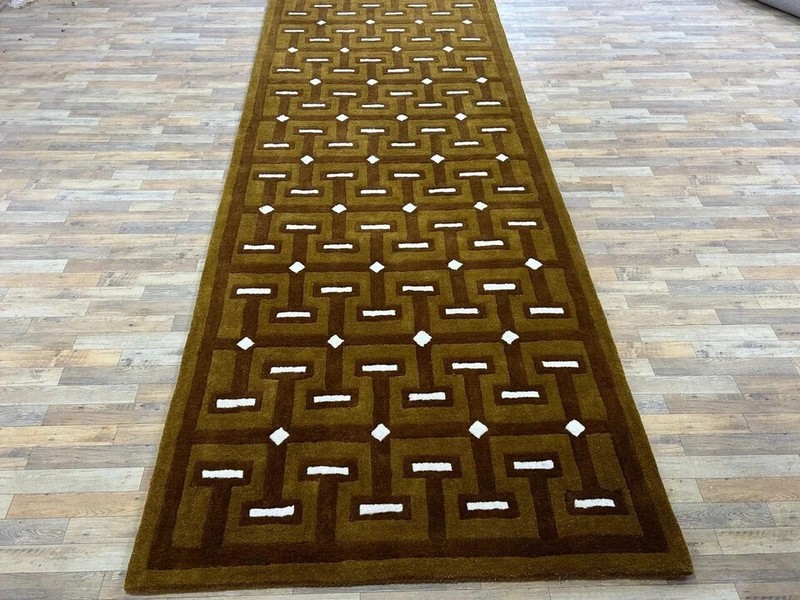 Runner Handmade Tufted 100% Nz Wool Modern Design Area Rug 2x6, 2x8, 2x20, 3x30 gallery