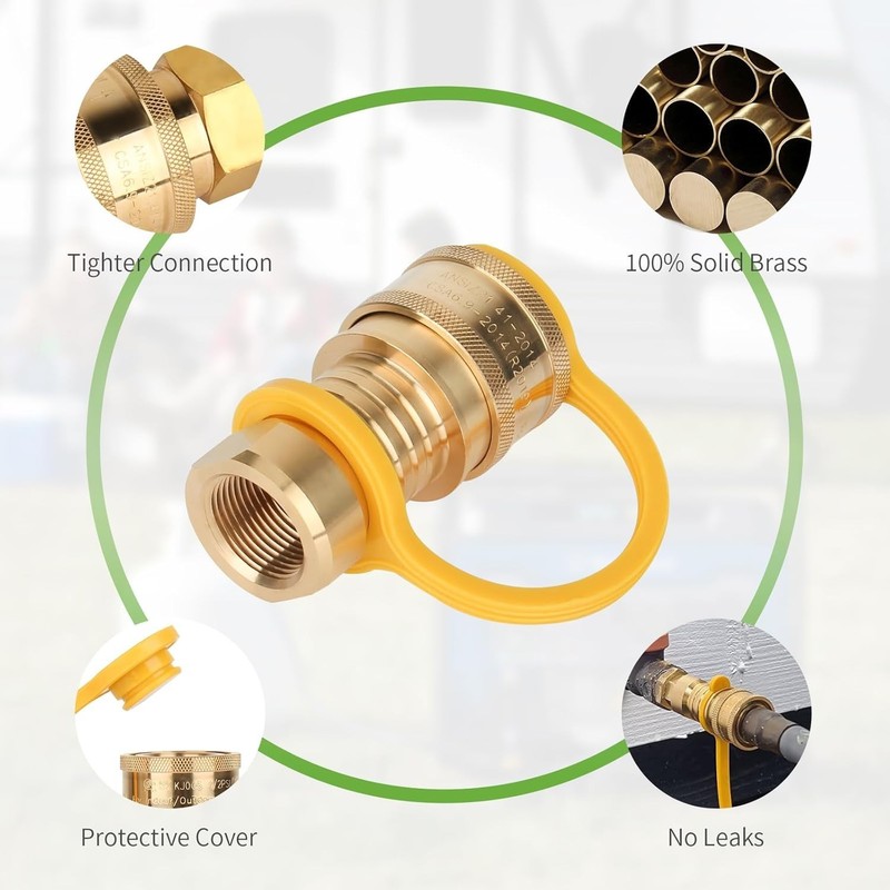 3/4 Natural Gas Quick Connect Fitting-3PCS Solid Brass Quick Release Fittings... gallery