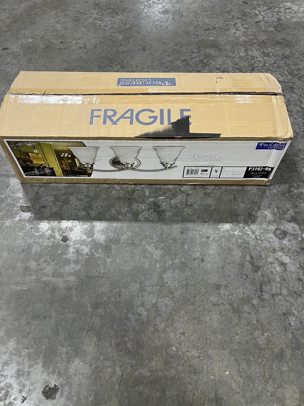 Progress Lighting P3192-09 Trinity 3-Light Brushed Nickel Bathroom Vanity Light gallery
