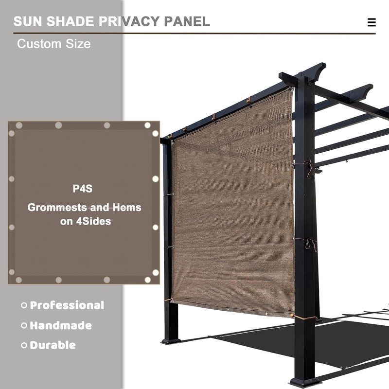 Alion Home Sun Shade Panel Privacy Screen Grommets On 4 Sides For Outdoor Patio gallery