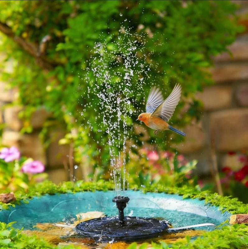 Solar Fountain Pump Bird Bath Submersible Water Power Floating Pond Garden Pool gallery