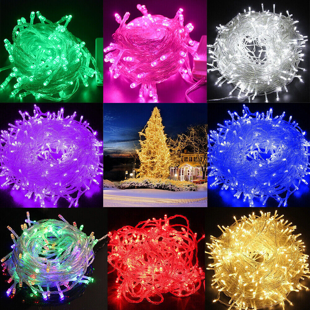 100-500 LED Fairy String Lights Waterproof Christmas Tree Wedding Party Decor US gallery