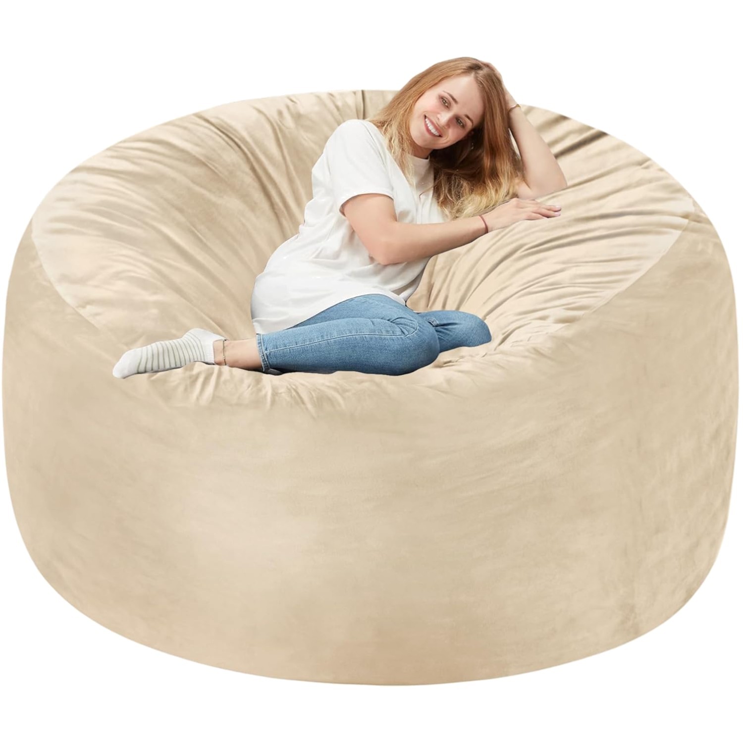 Giant 6FT Bean Bag Chair - Comfortable Velvet & Memory Foam for All Ages gallery