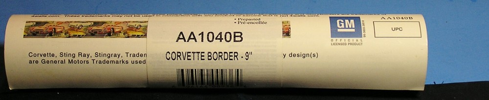 (1) roll Corvette Wallpaper Border - 9" Wide prepasted