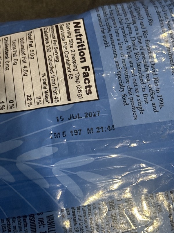 David Rio Elephant Vanilla Chai, Bulk, 4lb. Bag, New. Exp 07/2027 gallery