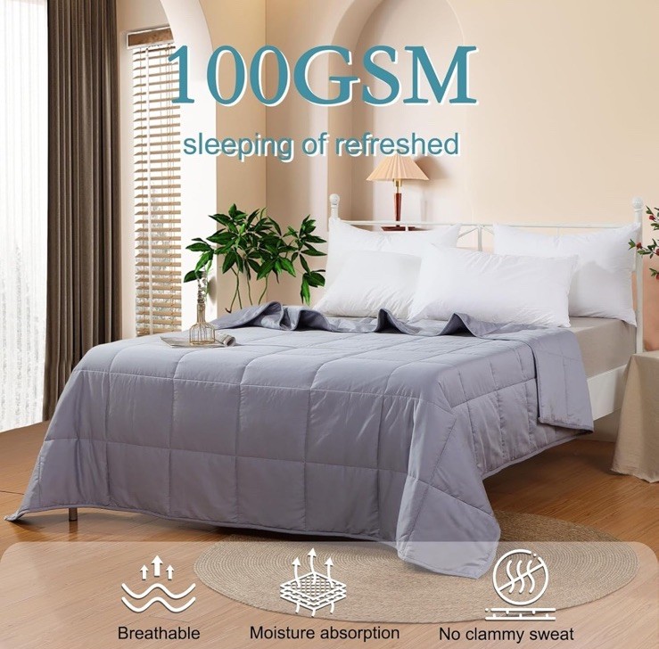 YOUR MOON Summer Lightweight Wool Comforter - Breathable & Thin Duvet Insert ... gallery