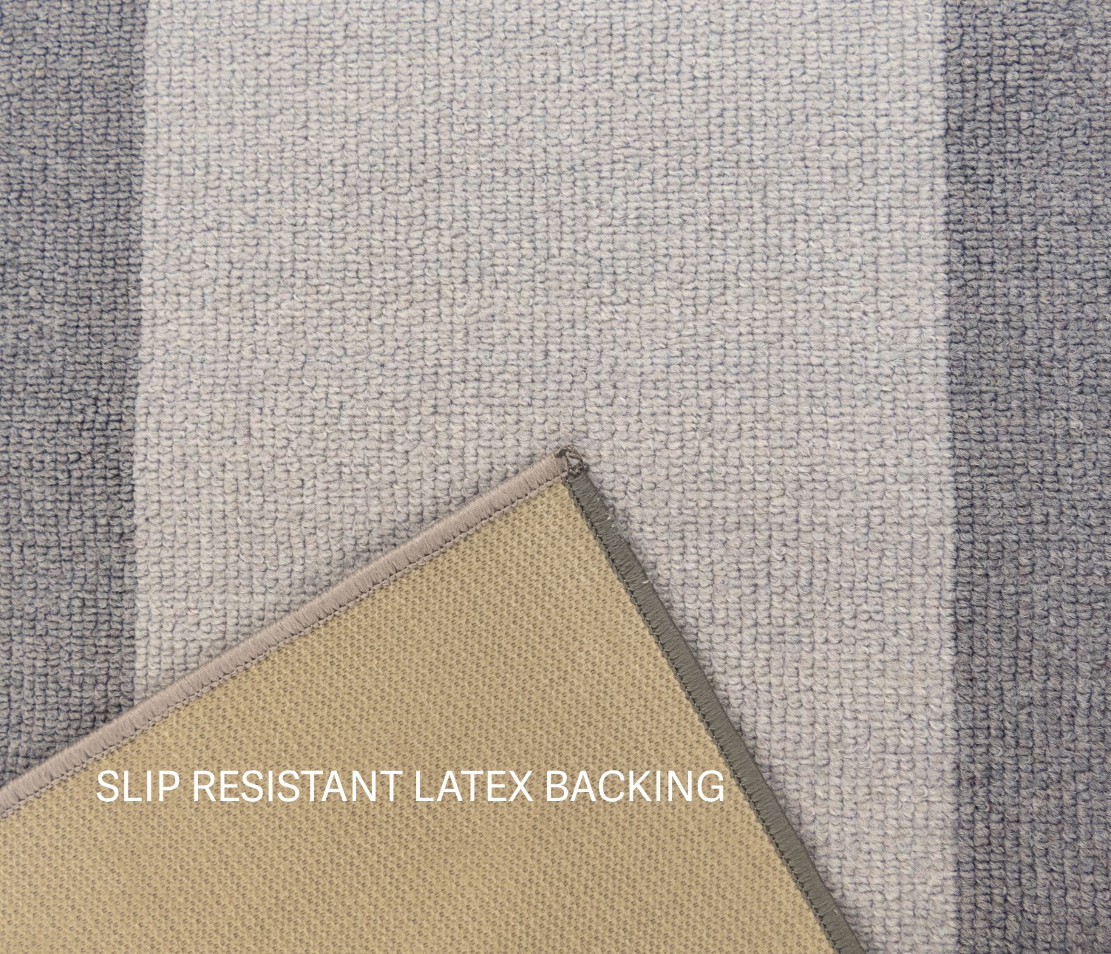 Custom Size Solid Border Grey Design Slip Resistant Washable Runner Rug 25" Wide gallery