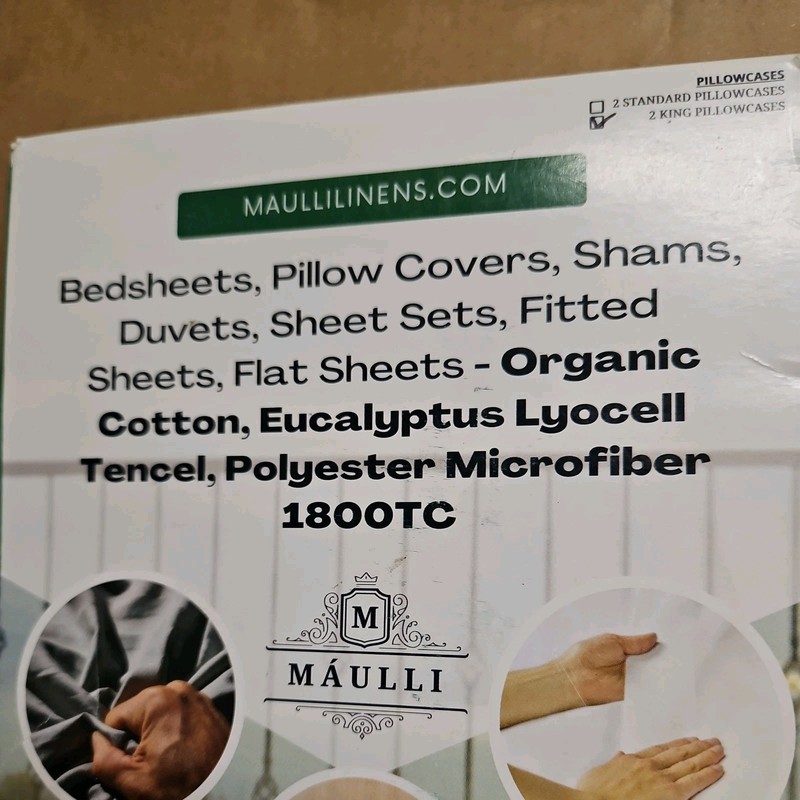 Maulli 100% Eucalyptus Lyocell Tercel 300 TC Pillowcases King Size Arctic Dusk gallery