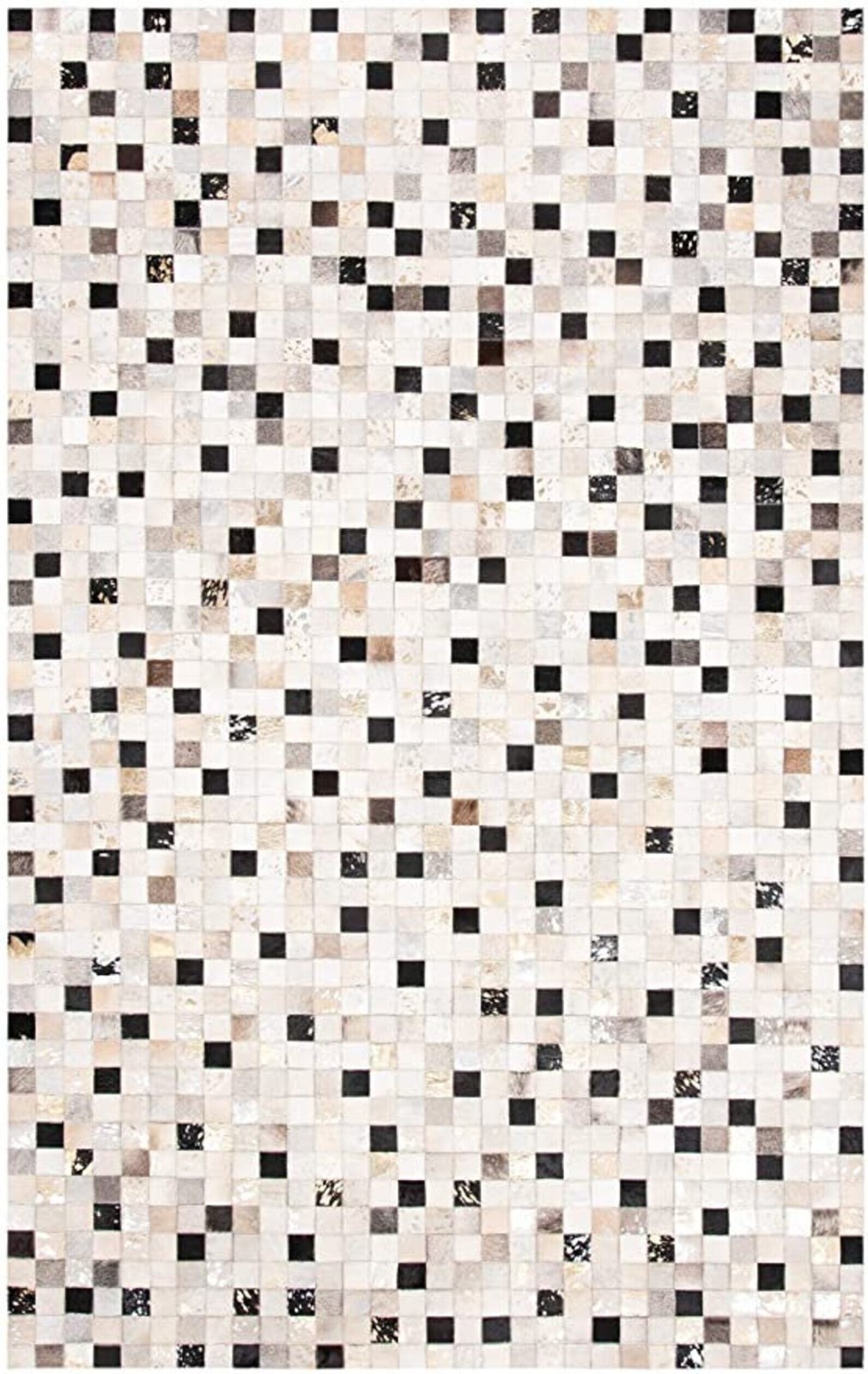 Genuine Leather Patchwork Area Rug Mosaic Cowhide Carpet Modern Living Room Rug gallery