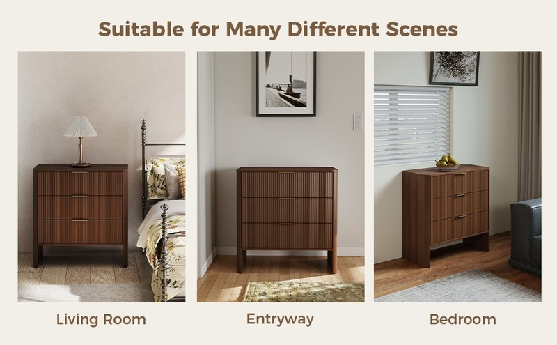 Modern Wavy Pattern Drawer Cabinet For Bedroom Storage JVOJ gallery