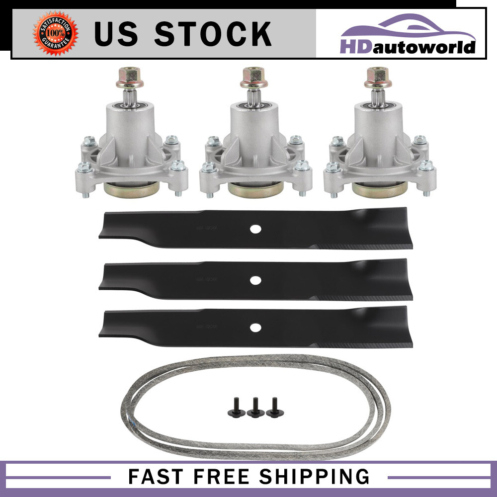 52" DECK REBUILD KIT SPINDLE BLADE AND BELT 603995 FOR HUSTLER RAPTOR 604214 gallery