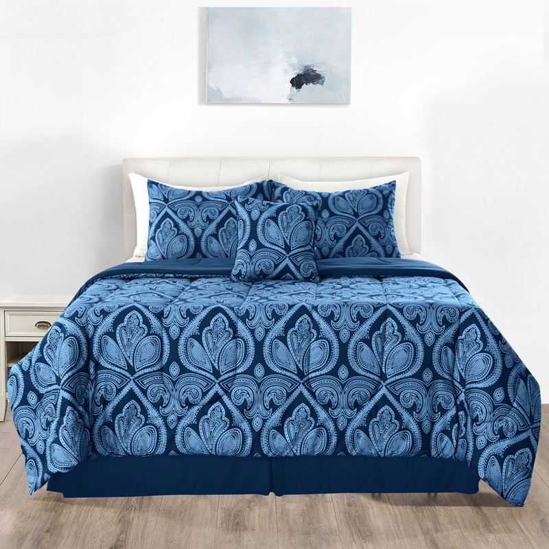 5 Piece Reversible Comforter Set Down Alternative Duvet Insert Quilt Bedding Set gallery