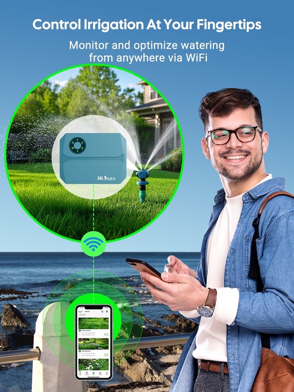 Smart Sprinkler Controller Irrigation System Watering Timer 6-Zone Cyclic Period gallery