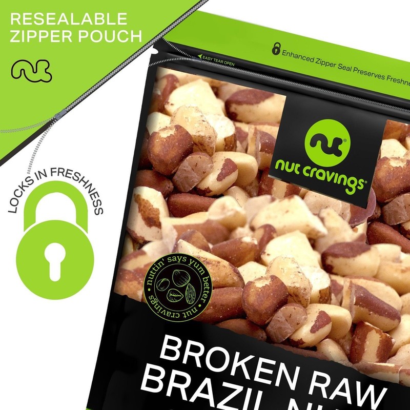 NUT CRAVINGS - Raw Broken Brazil Nuts, Unsalted, No Shell, Whole, (16oz - 1... gallery