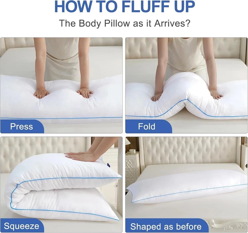 Memory Foam Body Pillow Insert - Full Body Pillow for Adults - Soft Large Long B gallery