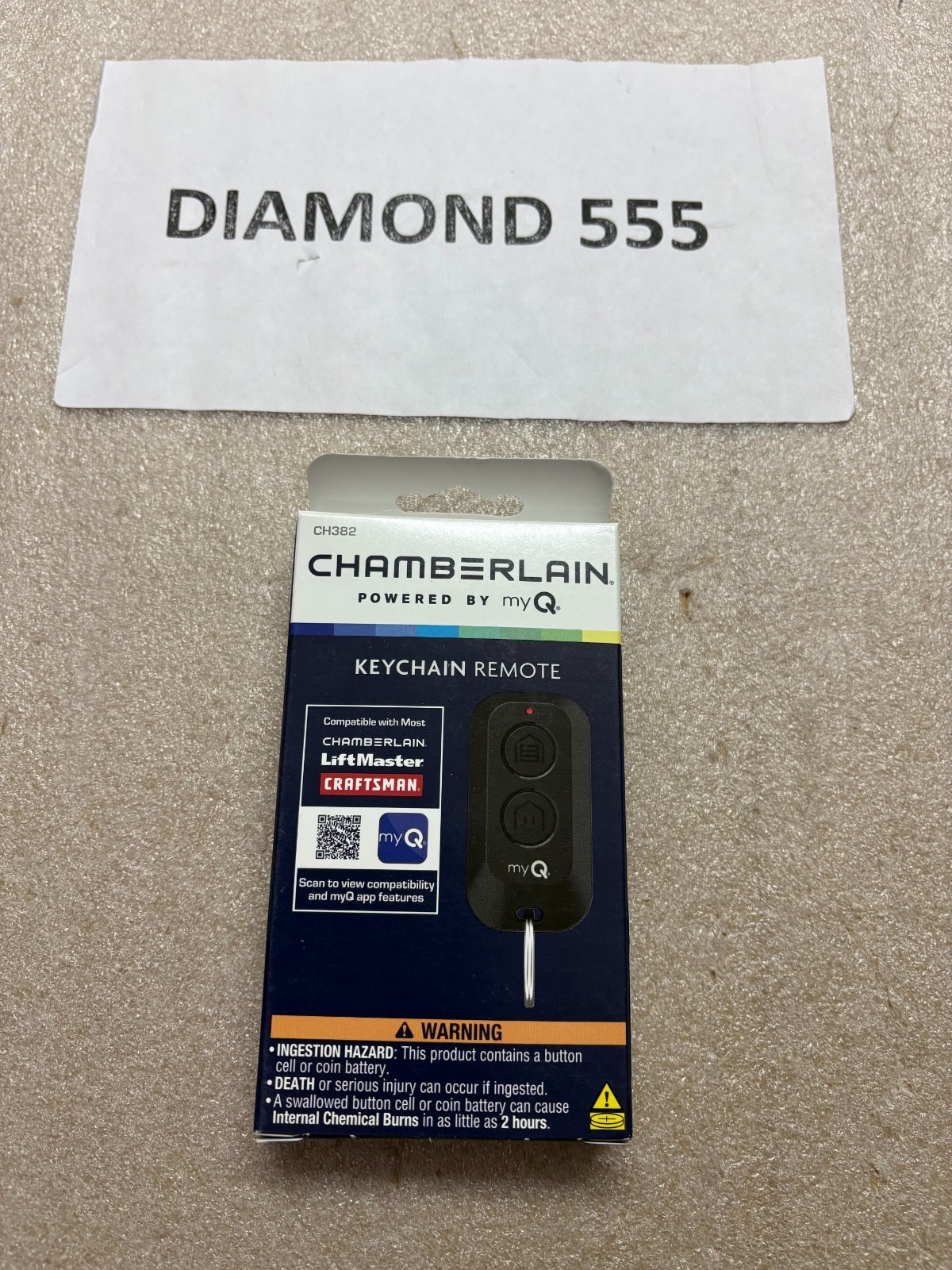 Chamberlain Garage Door Mini Keychain Remote Model CH382 | 6559 gallery