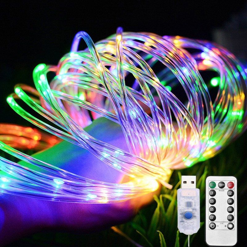 33ft 100LED Strip Rope Light Tube String Outdoor Garden Party Decoration Lights gallery