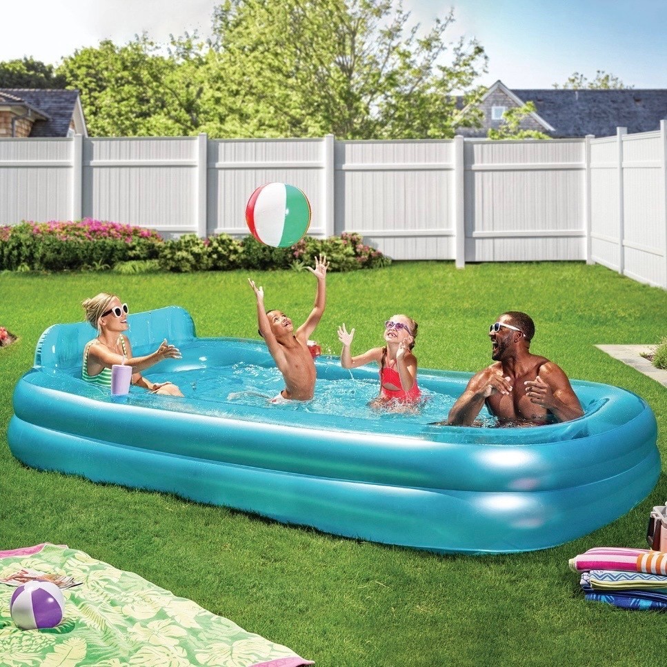 Member's Mark 10ft Inflatable Family Pool with Bench 2 Cup Holders gallery