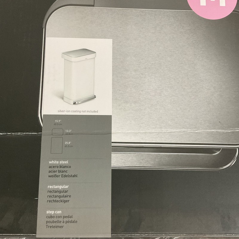 simplehuman Kitchen Trash Can with Lid, Large 45 Liter, White CW2027 gallery