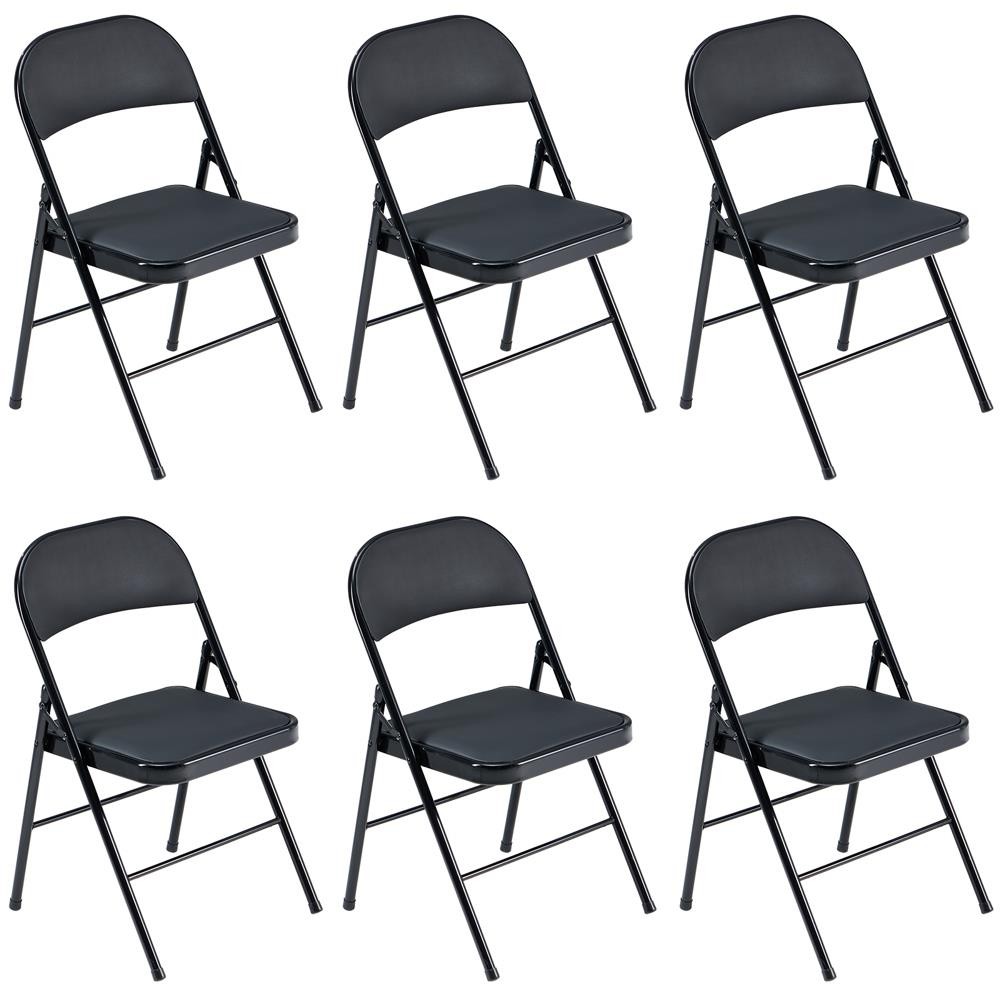 6 Pack Metal Folding Chair with Padded Seat for Home Event Wedding Party Office gallery