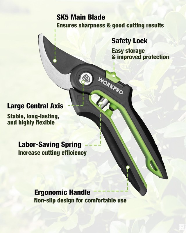 WORKPRO 3PCS Garden Shears Set 20" Hedge Shear 24" Anvil Lopper 8" Pruning Shear gallery