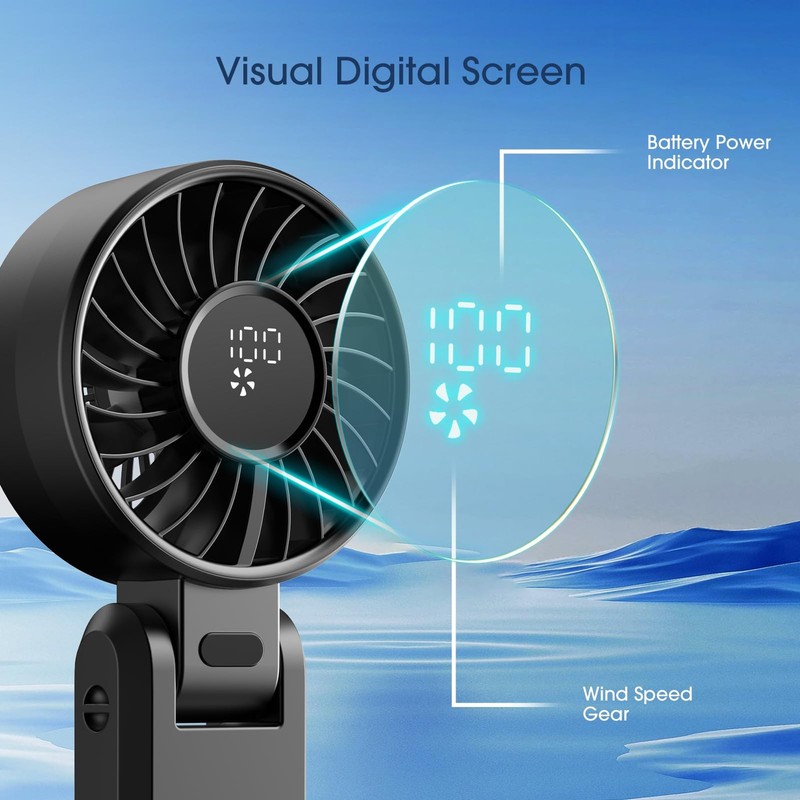 【5200mAh】Portable Handheld Fans for Travel, High-Speed Motor, Rechargeable Ha... gallery