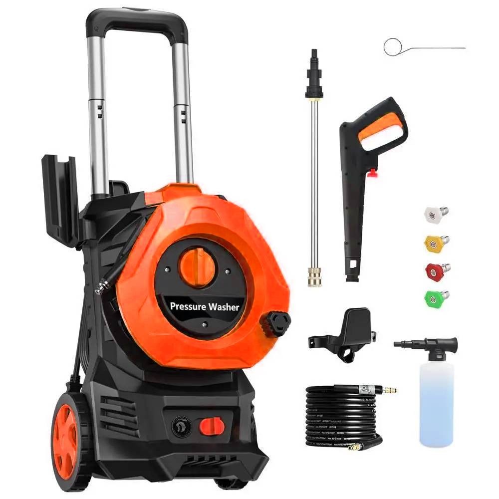 Electric Pressure Washer 3800PSI Max with Nozzles and Telescopic Handle Orange gallery