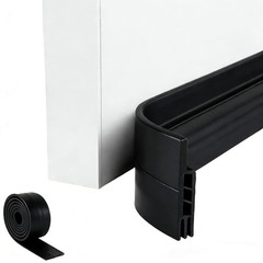 Premium Adjustable Door Draft Stopper – Under Sweep Weather black, Black