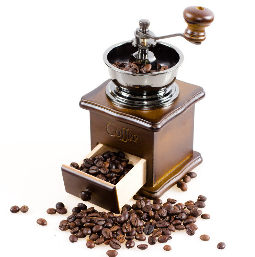 Manual Coffee Bean Spice Herbs Vintage Retro Hand Grinder Wooden Burr Mill New gallery