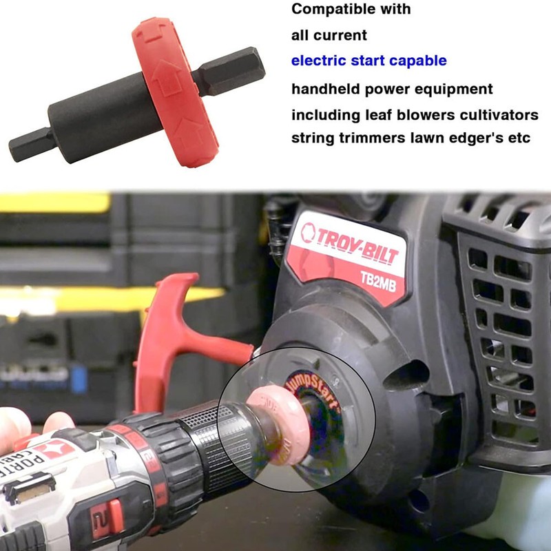 Drill Bit Adapter for Troy Bilt Trimmer Jump Start Electric Engine Easy Starter gallery