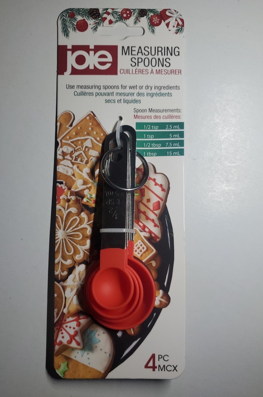 New Joie 4pc Measuring Spoons Set Engraved Markings (1/2 tsp - 1 tbsp) gallery