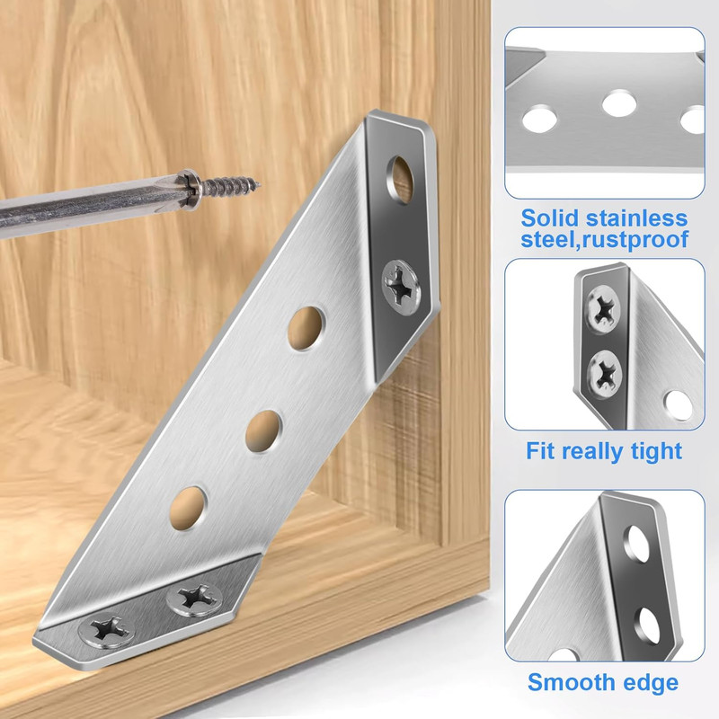 Lot Angle Corner Bracket Corner Brace Triangular Corner Connector For Furniture gallery