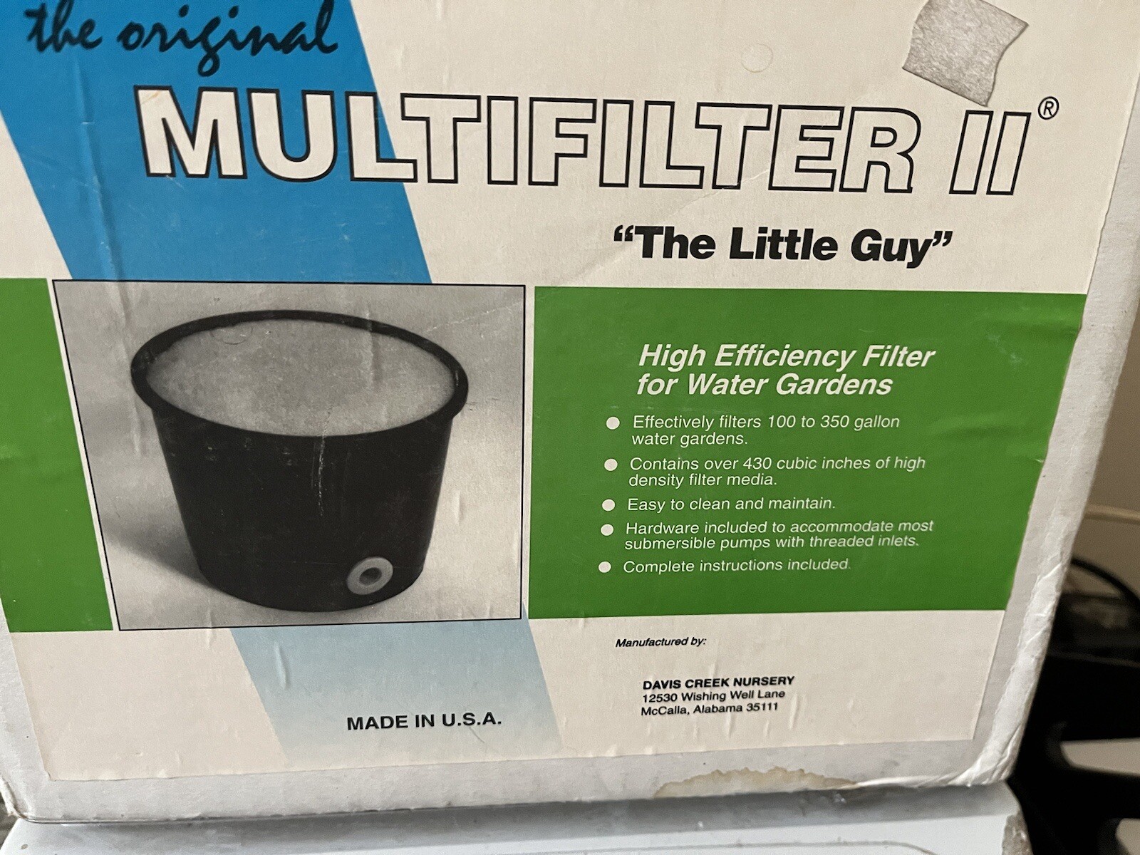 Water Garden Filter 100-350 gallons Multifilter II The Little Guy 10” x 7-3/4” gallery