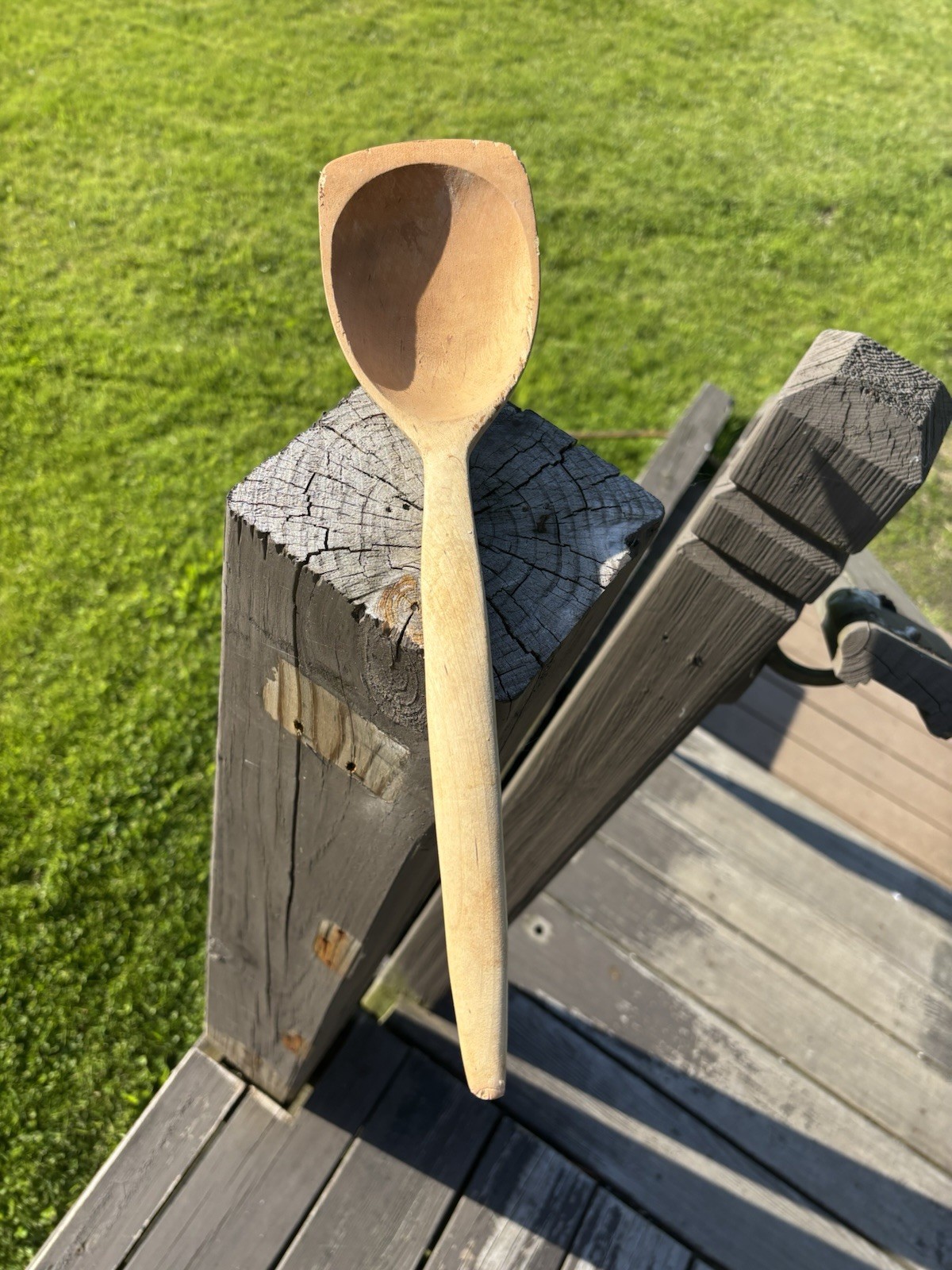 Large Wood Cooking Spoon/Ladle, Brown Solid Plain, Hand Wash Only, 16 in gallery