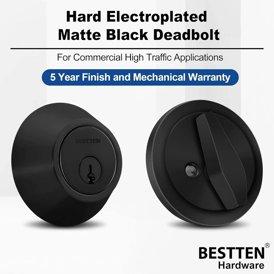 3 Pack Keyed Alike Deadbolt, Single Cylinder Entry Door Lock with Same Key, 9 gallery