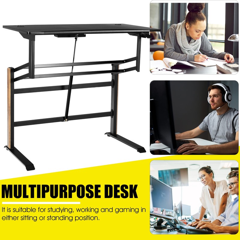Pneumatic Height Adjustable Standing Desk Sit to Stand Computer Desk Workstaion gallery