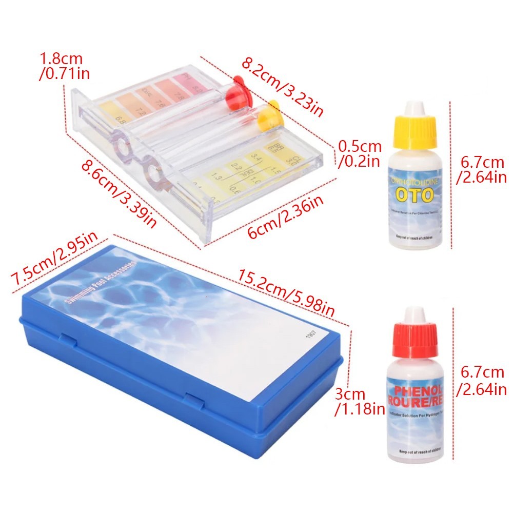 Swimming Pool Spa Water Chemical Test Kit for Chlorine and Ph Test (2 Way Test) gallery